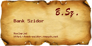 Bank Szidor névjegykártya